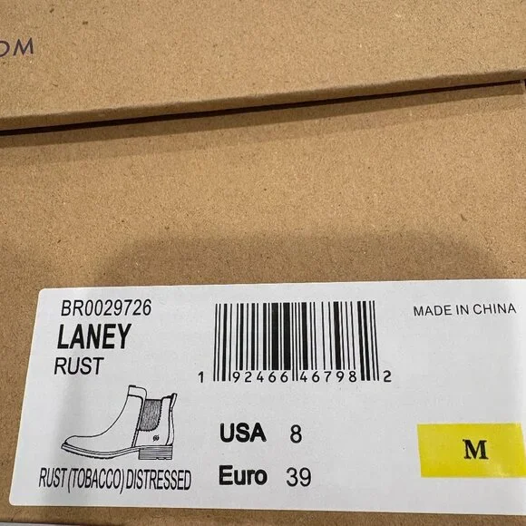 Born Laney Chelsea Boots Distressed Leather Ankle Booties Rust Brown Size 8 NEW - Picture 6 of 7